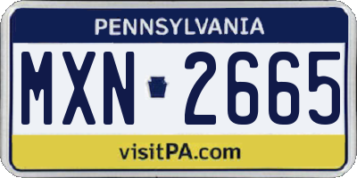 PA license plate MXN2665