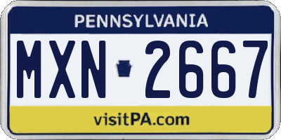 PA license plate MXN2667