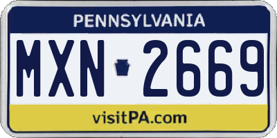 PA license plate MXN2669
