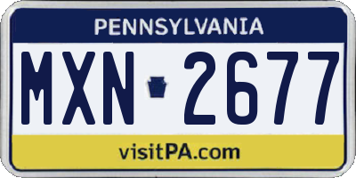 PA license plate MXN2677