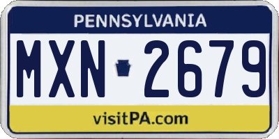 PA license plate MXN2679