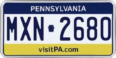 PA license plate MXN2680