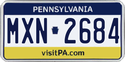 PA license plate MXN2684