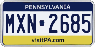 PA license plate MXN2685