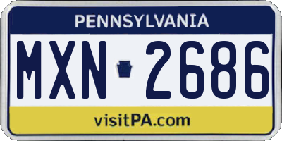 PA license plate MXN2686