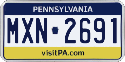 PA license plate MXN2691