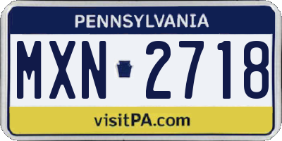 PA license plate MXN2718