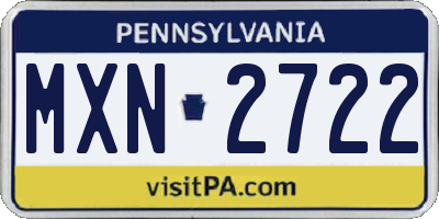 PA license plate MXN2722