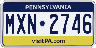 PA license plate MXN2746