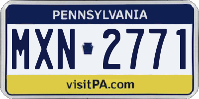 PA license plate MXN2771