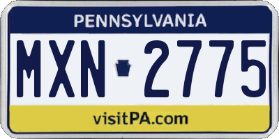 PA license plate MXN2775