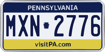 PA license plate MXN2776