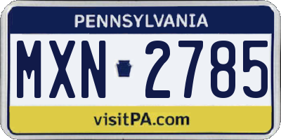 PA license plate MXN2785