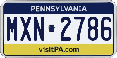PA license plate MXN2786