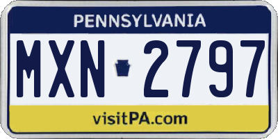 PA license plate MXN2797