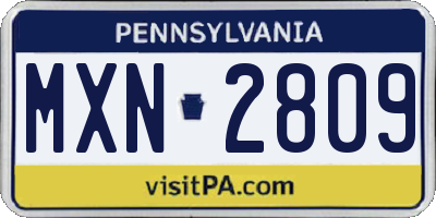 PA license plate MXN2809