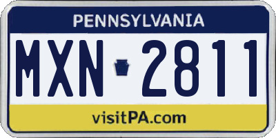 PA license plate MXN2811