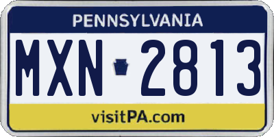 PA license plate MXN2813