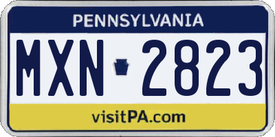 PA license plate MXN2823