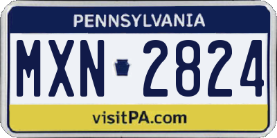 PA license plate MXN2824