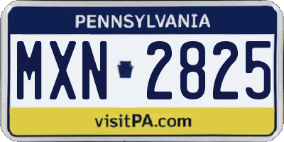PA license plate MXN2825