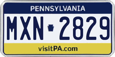 PA license plate MXN2829