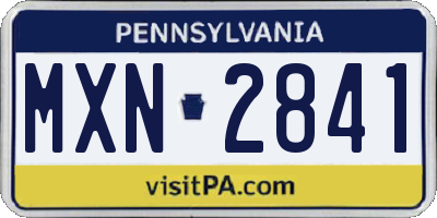 PA license plate MXN2841