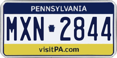 PA license plate MXN2844