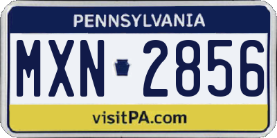 PA license plate MXN2856