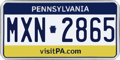 PA license plate MXN2865