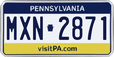 PA license plate MXN2871