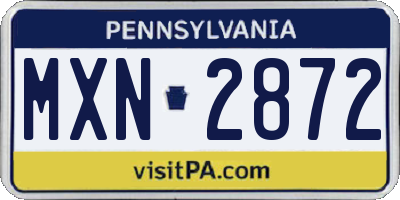 PA license plate MXN2872