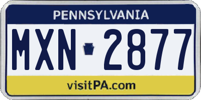 PA license plate MXN2877