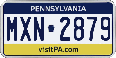 PA license plate MXN2879