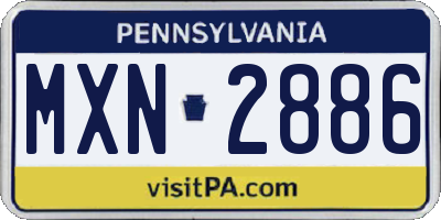 PA license plate MXN2886
