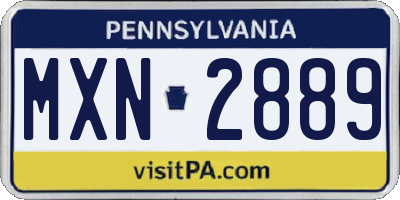 PA license plate MXN2889
