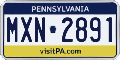 PA license plate MXN2891