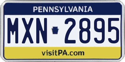 PA license plate MXN2895