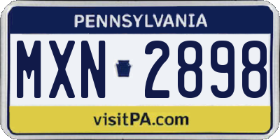 PA license plate MXN2898