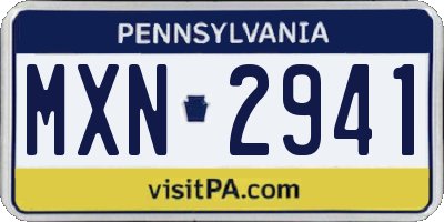 PA license plate MXN2941