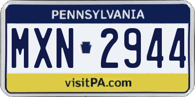 PA license plate MXN2944