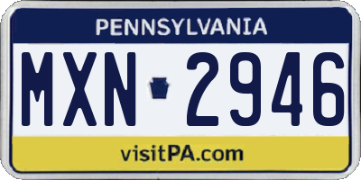 PA license plate MXN2946