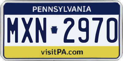 PA license plate MXN2970