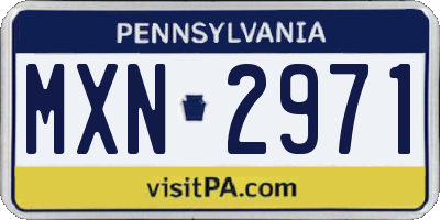 PA license plate MXN2971