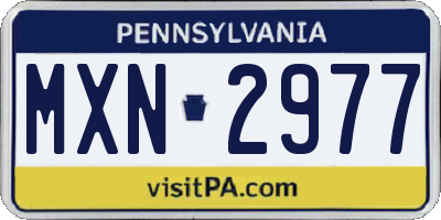 PA license plate MXN2977
