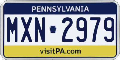 PA license plate MXN2979