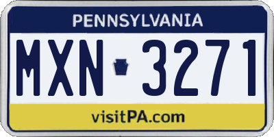 PA license plate MXN3271
