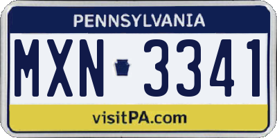 PA license plate MXN3341