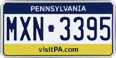 PA license plate MXN3395