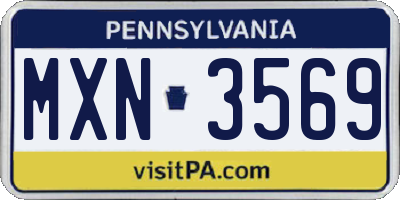 PA license plate MXN3569